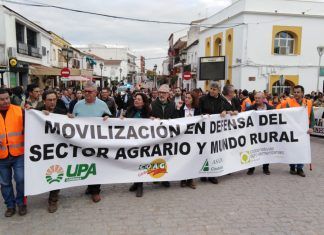 Protesta de los agricultores en Adamuz./Foto: LVC pac