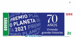 Imagen del cupón dedicado al 70º aniversario del Premio Planeta. ONCE
